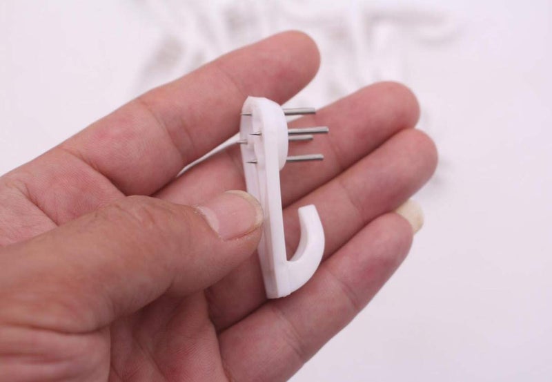 NATUWORLD 20Pcs Plastic Wall Hooks, White, 4cm/1.57inch Length, Max Load 10kg/22lbs, Picture Hanging Kit, Hard Wall, Solid Wood, Cement, Lime, Whitewashed, Stickers - Image 4